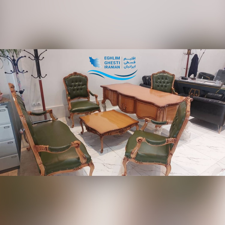 میز مدیریت فرانسوی و صندلی و نیم ست فرانسوی