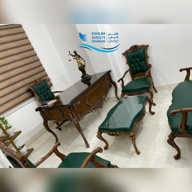 میز مدیریت چری ، صندلی و نیم ست بلژیکی